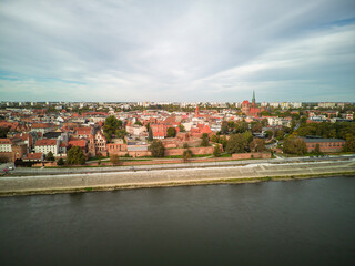 Obraz premium Top view of the old town in Toruń, Poland.
