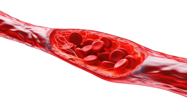 A red vein with many red blood cells in it