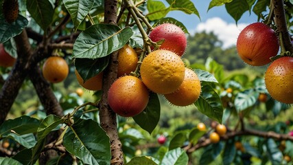 Passion Fruit Panorama: A Tropical Paradise Captured in a Panoramic View