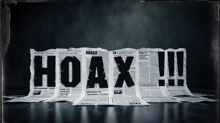 Exposing Fake News and Hoaxes. Unmasking the Truth Behind Hoaxes. Typography of HOAX