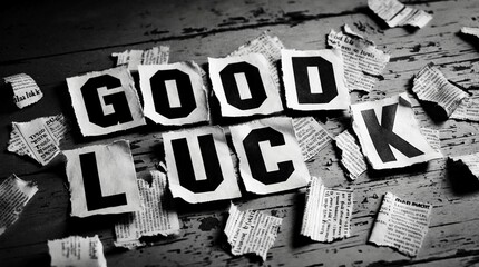 Vintage Good Luck Typography Art