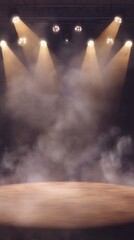 Stage Lights and Smoke: A Dramatic Background for a Concert or Show
