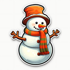 STICKER OF A SNOWMAN WITHOUT BACKGROUND 