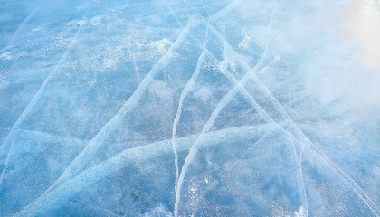 top view of Ice texture with small cracks