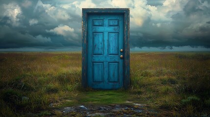 Surreal Door Standing Alone in Nature.Generative AI
大自然に独立する超現実的な扉