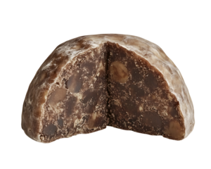 Photography of a Black Sugar Mochi Cake on White Clean Clear Isolated Background