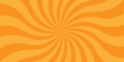 Abstract orange sun rays and sunburst backdrop background. seamless retro vintage burst sunrise vector wallpaper design.