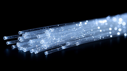Dynamic data speed lines in a dark background symbolize technology and connectivity, representing the rapid flow of information in today's digital world