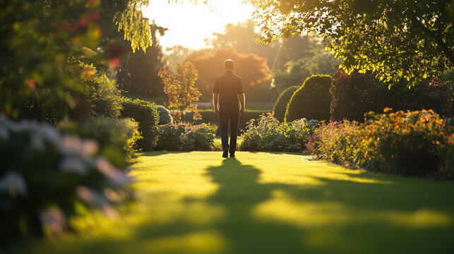 Jardinier souriant dans le jardin