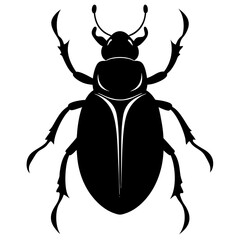 black beetle silhouette vector art illustration