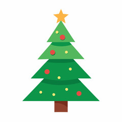 Christmas tree vector art illustration