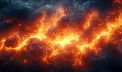 Dynamic Lava Flow Inspired Textures with Intense Fiery Patterns in Abstract Generative AI Art, Ideal for Creative Design and Backgrounds, Generative AI