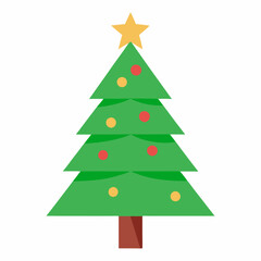 Obraz premium Christmas tree vector art illustration