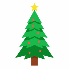 Fototapeta premium Christmas tree vector art illustration