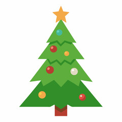 Christmas tree vector art illustration