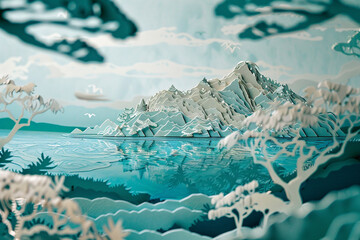 Paper Mountain Landscape