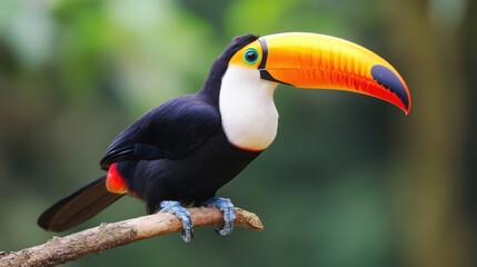 Toco Toucan Showcasing Its Iconic Colorful Bill