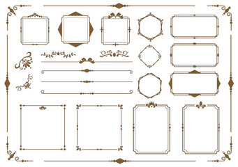 Vintage ornamental frame, curls, dividers, border floral, vector ornament..eps