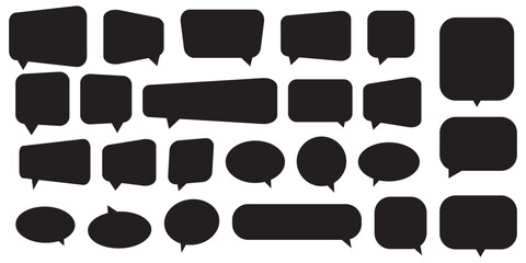 Big set of speech bubbles. Collection of colorful speech balloon, chat bubble or dialog boxes on white background. Different Speech bubbles for talk, dialogue, decoration. Vector illustration 