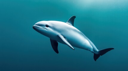 Fototapeta premium Vaquita Porpoise Surfacing in the Gulf of California