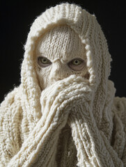 Obraz premium hyperrealistic funny gost knitting
