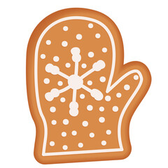 Christmas Gingerbread Mitten for Decorating Winter Gingerbread Illustrations