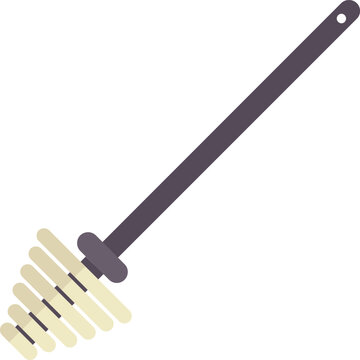 recommend clip art: Toilet brush with black handle on white background, cleaning icon