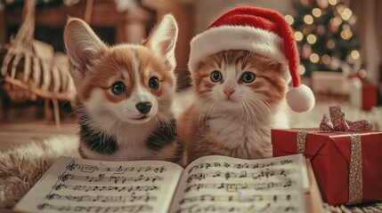 Festive Pets with Christmas Carol Sheet Music