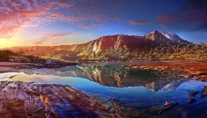 Naklejka premium Bunte Kuestenlandschaft