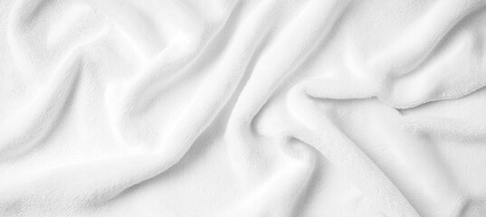 Obraz premium white cotton fabric towel texture abstract background, Ai