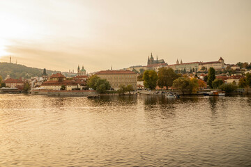 Fototapeta premium golden light just before sunset in Prague 