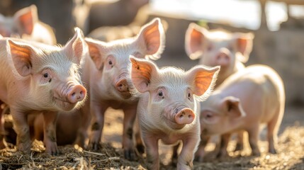 Playful piglets in the sunlight a heartwarming look at farm life and animal interactions