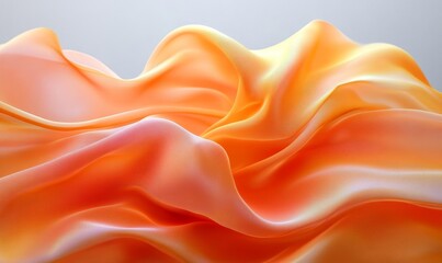Obraz premium Luxurious Orange Apricot Silk Fabric Flowing in Soft Waves - Abstract Background Ideal for Elegant and Sensual Design Projects, Generative AI
