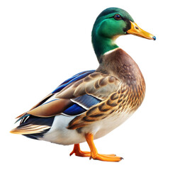 Side View of a Duck on a White Background