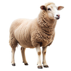 Fototapeta premium Side View of a Sheep on a White Background