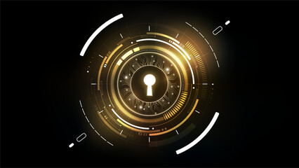 Glow keyhole abstract futuristic technology background with light and shiny, key of success solution, business concept, vector illustration