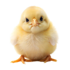 Obraz premium Close-up Portrait of a Baby Chick on White Background