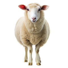 Fototapeta premium White Sheep Isolated on White Background
