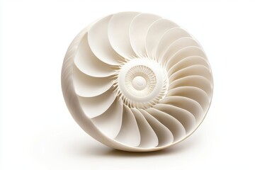 Obraz premium A seashell with ridges and an elegant spiral, isolated to showcase its texture and marine beauty