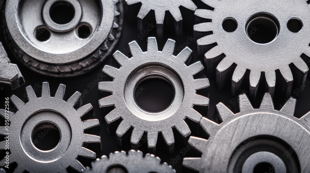 Poster a collection of gears in different shapes and sizes working together harmoniously, depicting the col