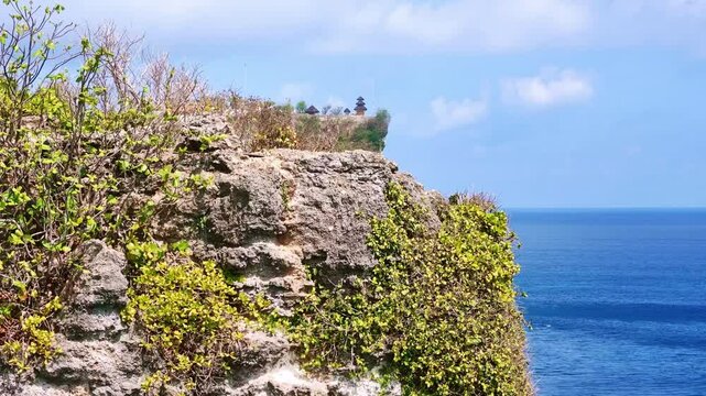 Aerial view of Uluwatu Bali landscape coast. Indonesia tourism travel destination. Bukit Peninsula, Badung Regency, Indonesia. 
