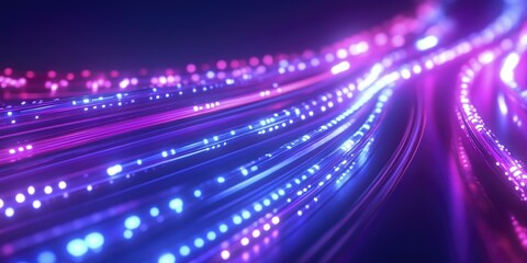 Obraz premium Abstract Neon Light Trails: Futuristic Digital Art