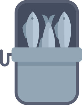 sardines in can, blue, flat design clip art preview