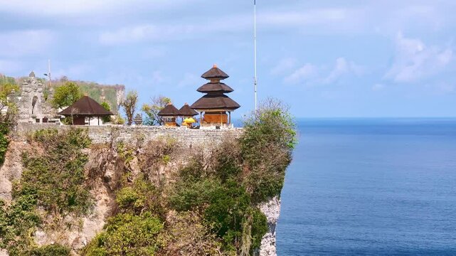 Aerial view of Uluwatu Bali landscape coast. Indonesia tourism travel destination. Bukit Peninsula, Badung Regency, Indonesia. 