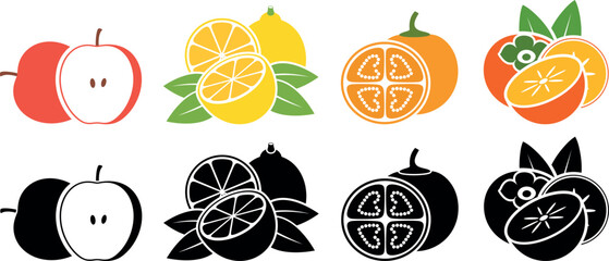 Fruit logo. Isolated fruit on white background