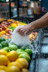 Washing groceries with disinfecting soap during the covid-19 pandemic, Generative AI