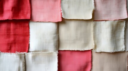 Fototapeta premium Japanese Vintage Fabric Texture in Red and White