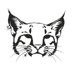 Obraz premium bobcat silhouette vector illustration White Background. Generative AI