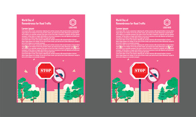 Simple flat victor  World Day of Remembrance for Road Traffic design