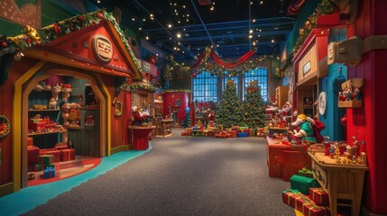Naklejka premium Inside Santa's Whimsical Workshop